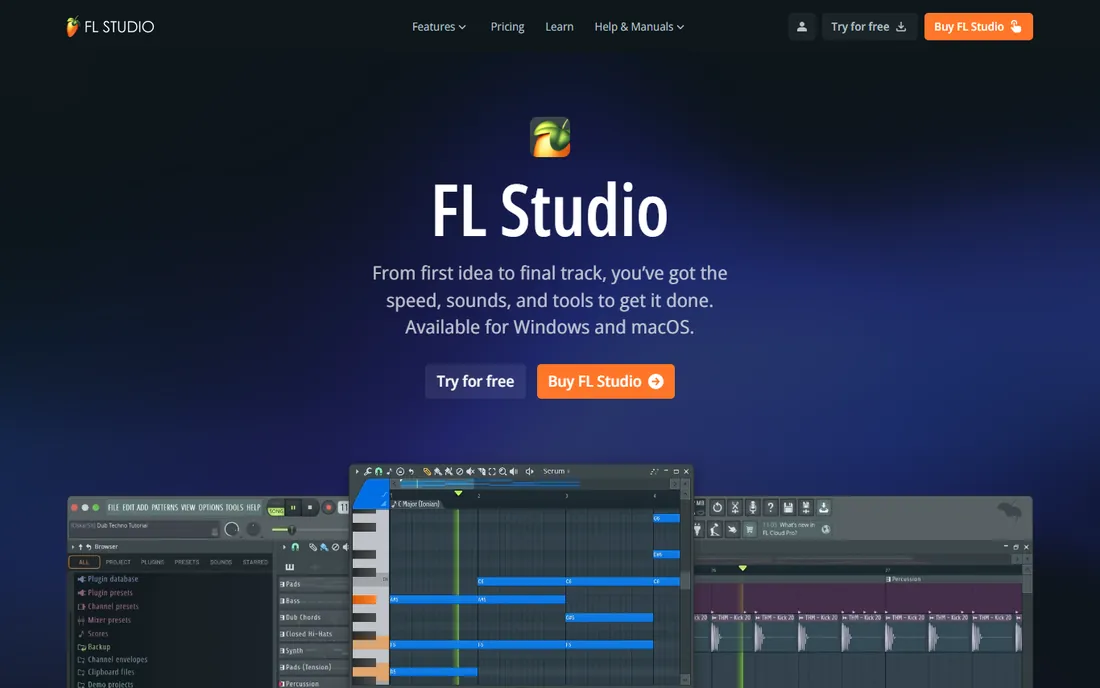 FL Studio homepage