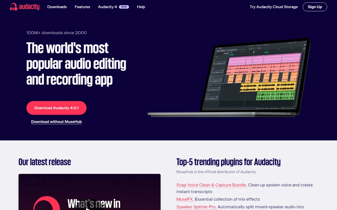 Audacity homepage