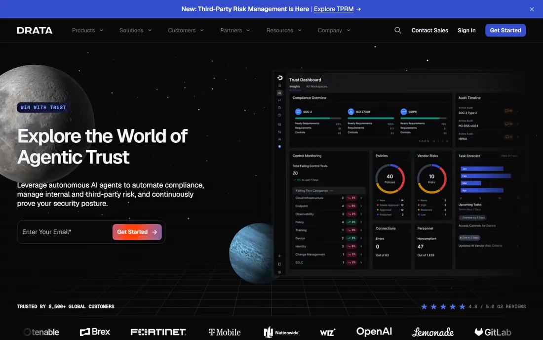 Drata homepage