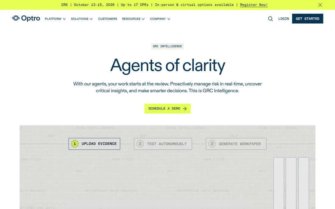 Optro (formerly AuditBoard) homepage