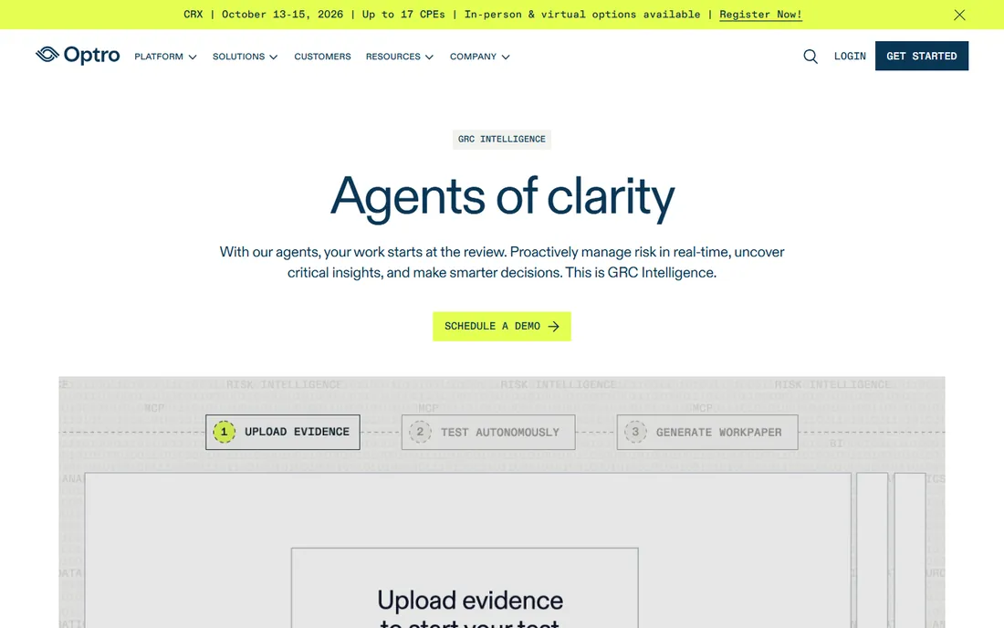 Optro (formerly AuditBoard) homepage