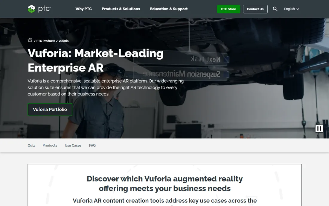 Vuforia (PTC) homepage