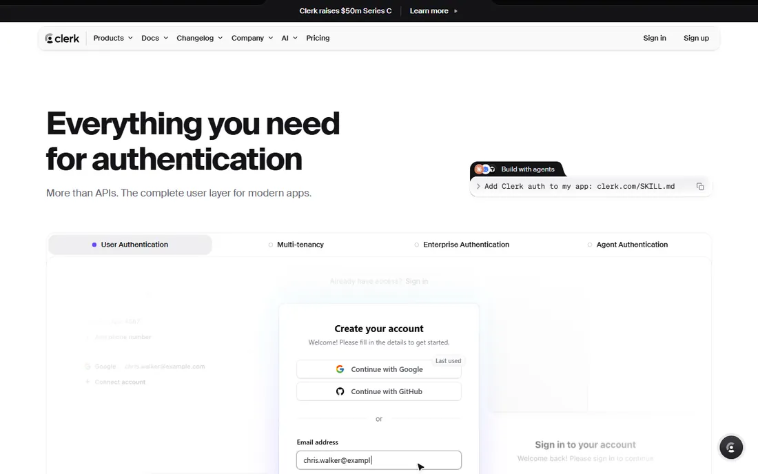 Clerk homepage