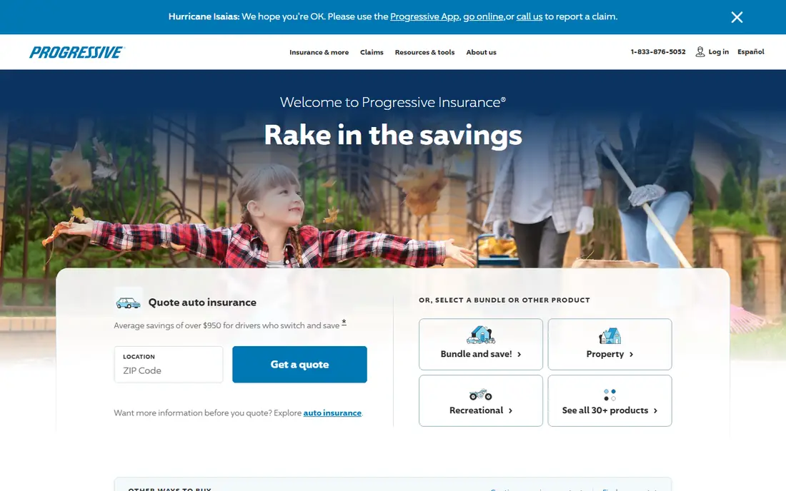 Progressive homepage