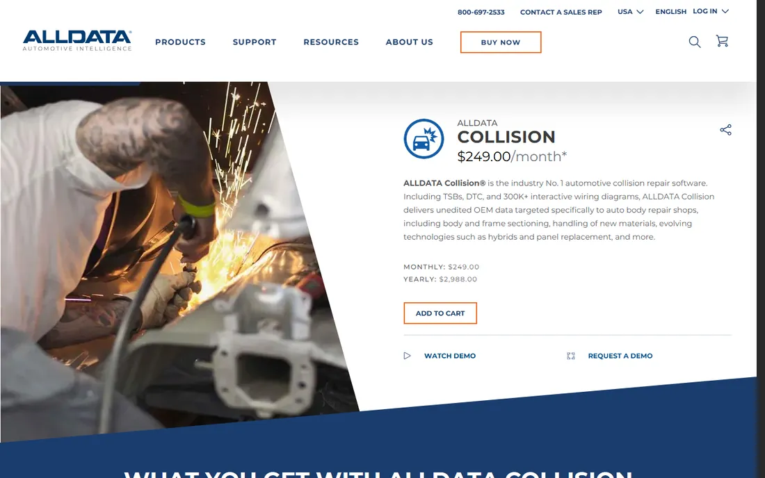 ALLDATA Collision homepage