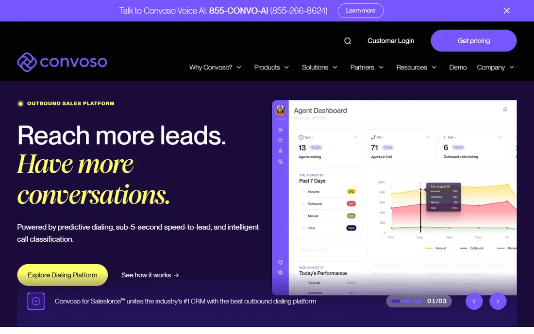 Convoso homepage
