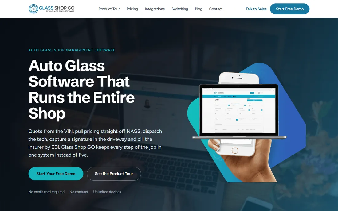 Glass Shop GO homepage