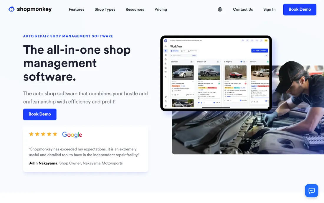Shopmonkey homepage