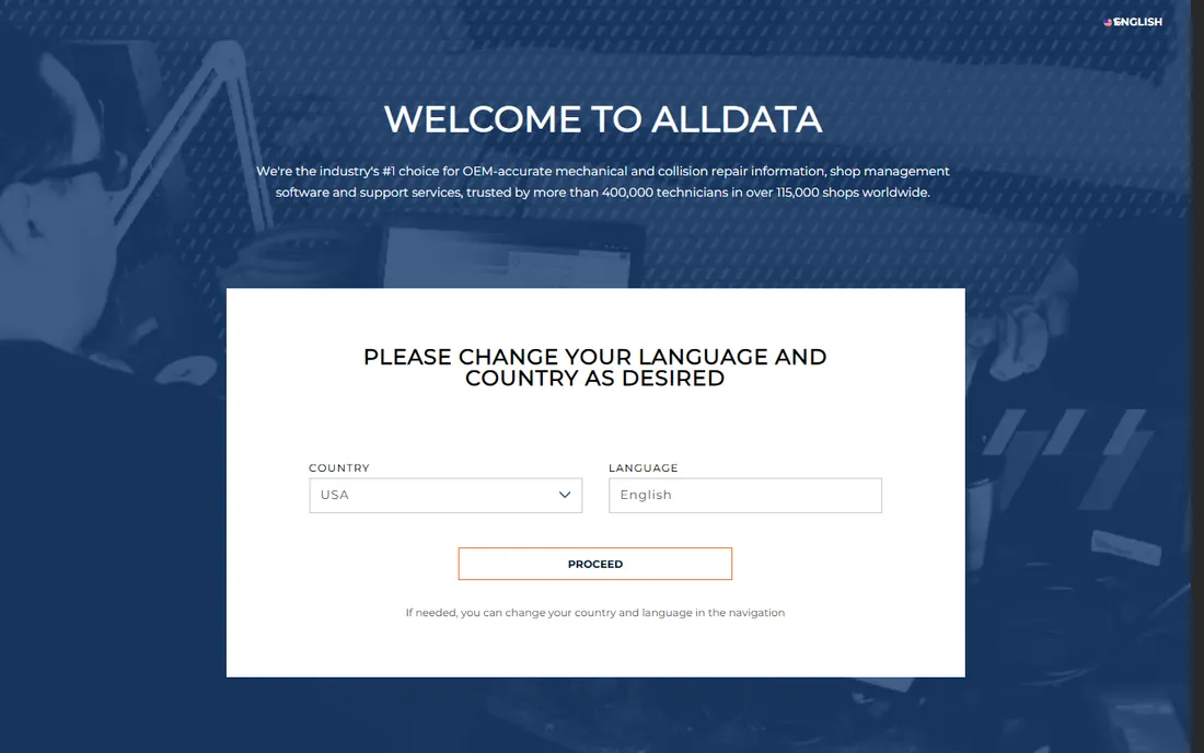 ALLDATA homepage