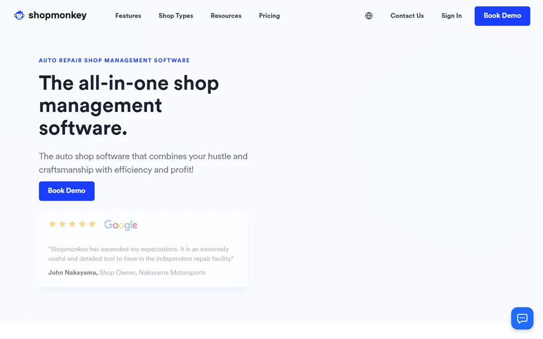 Shopmonkey homepage