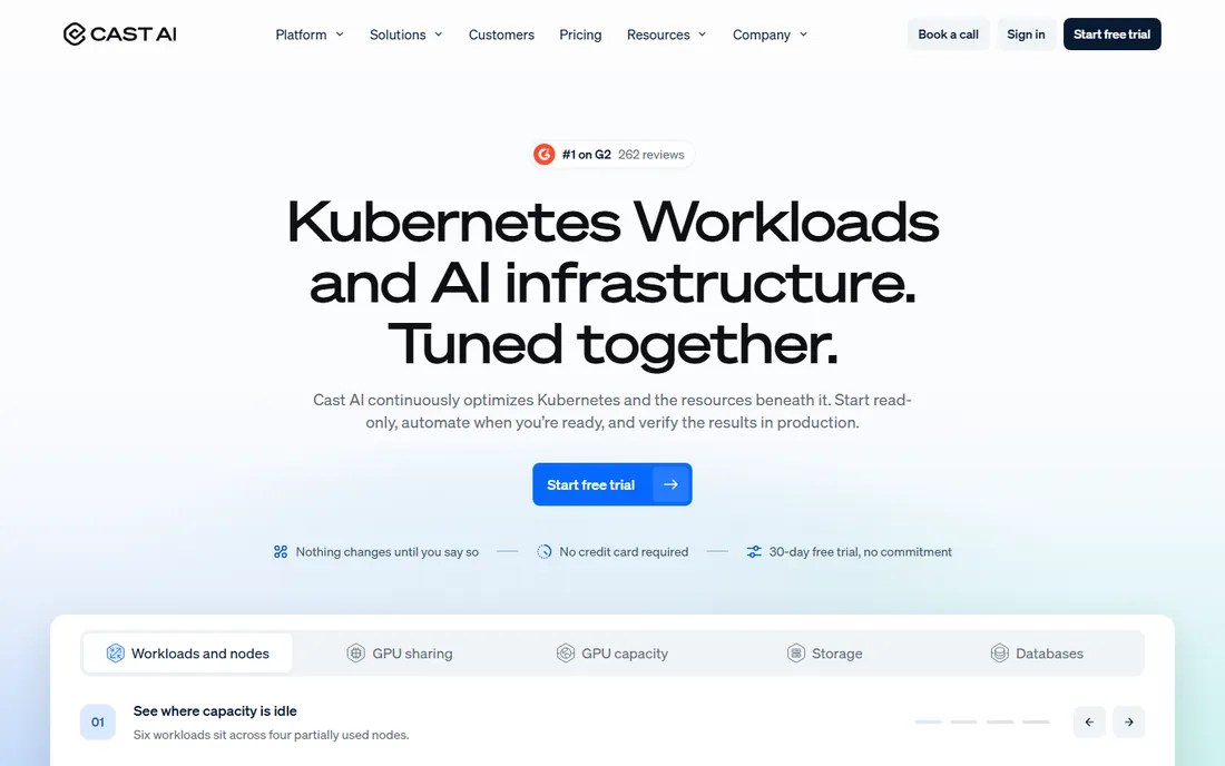 Cast AI homepage