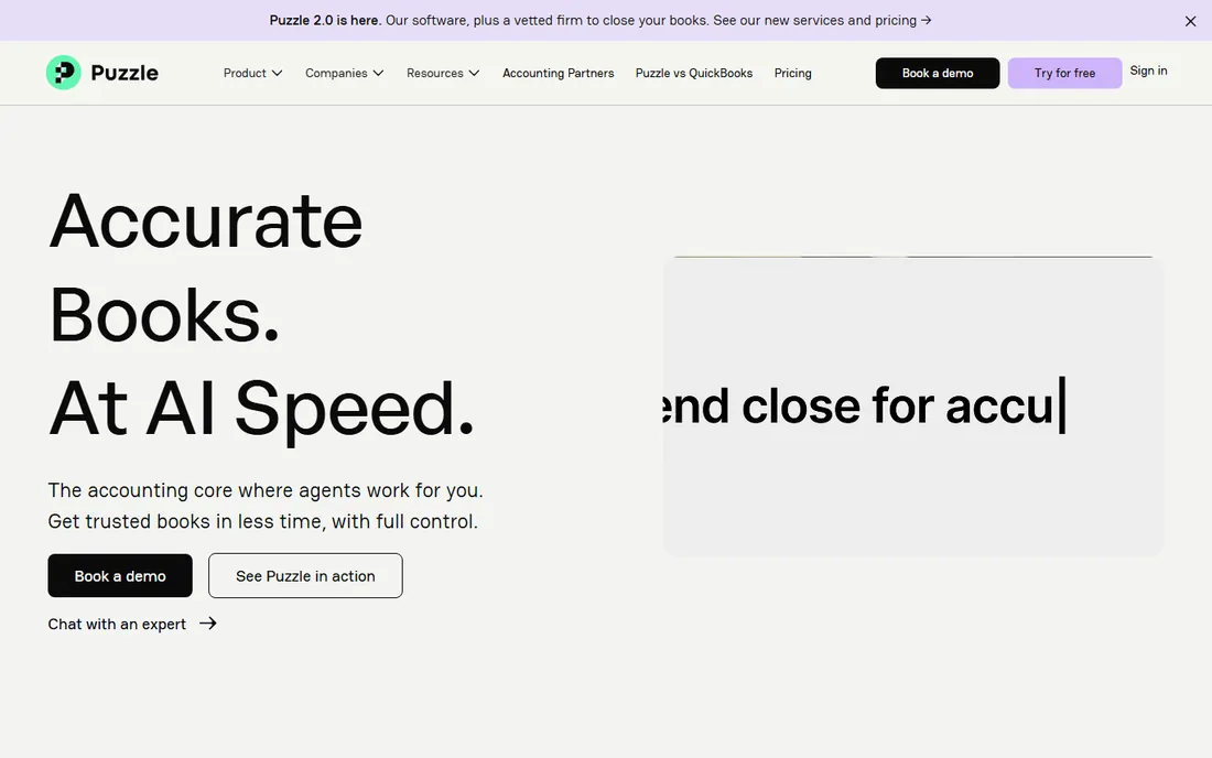 Puzzle homepage