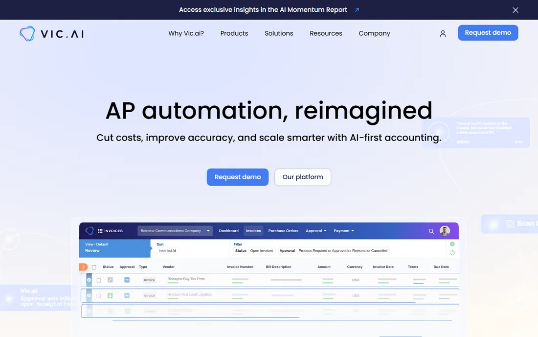 Vic.ai homepage