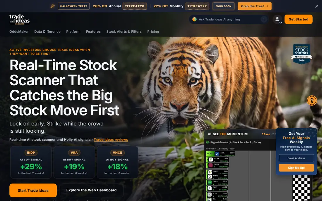 Trade Ideas homepage