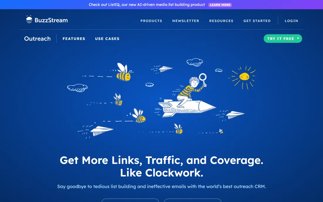 BuzzStream homepage