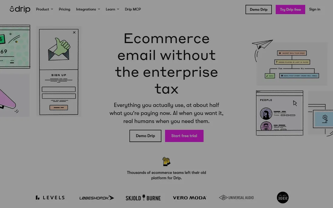 Drip homepage