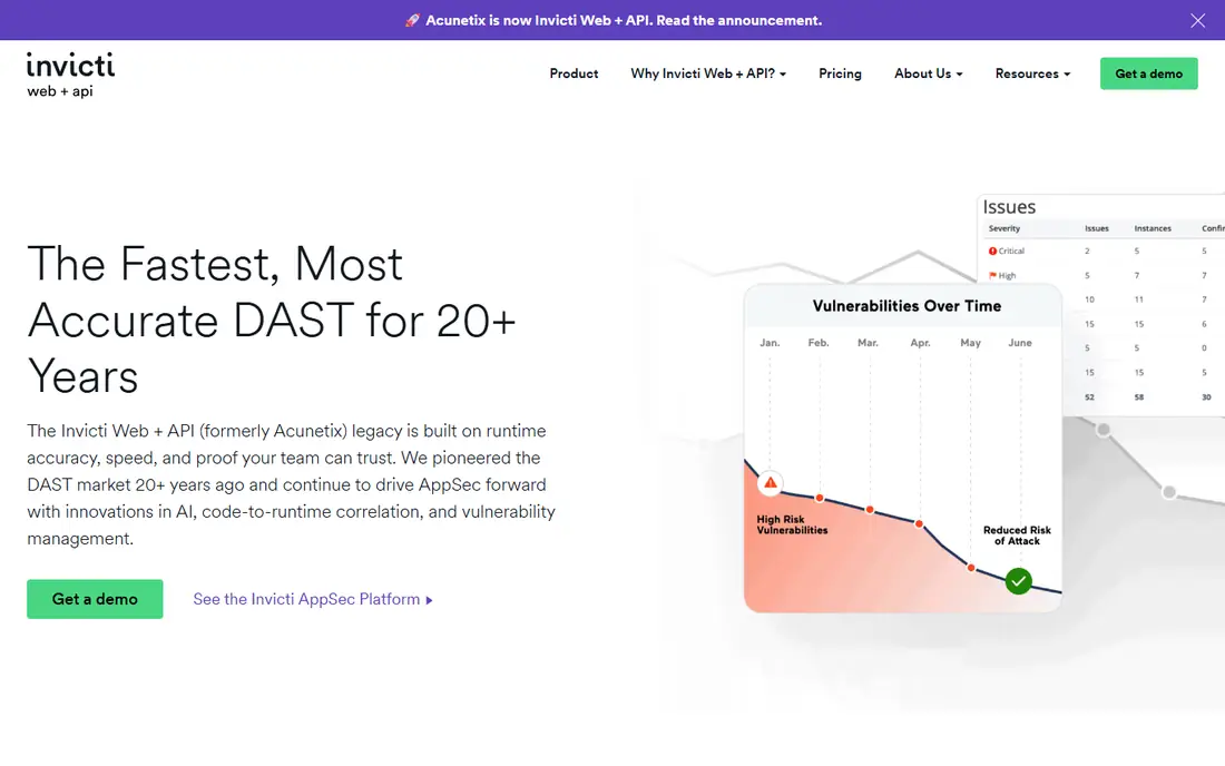 Acunetix homepage