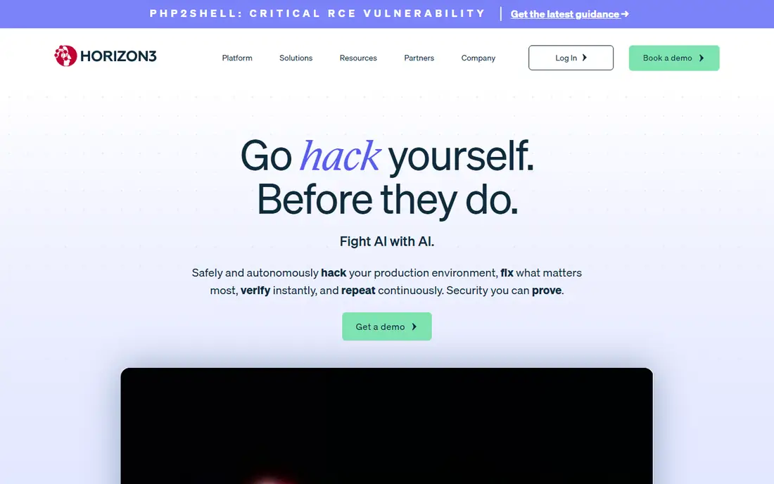 Horizon3 NodeZero homepage