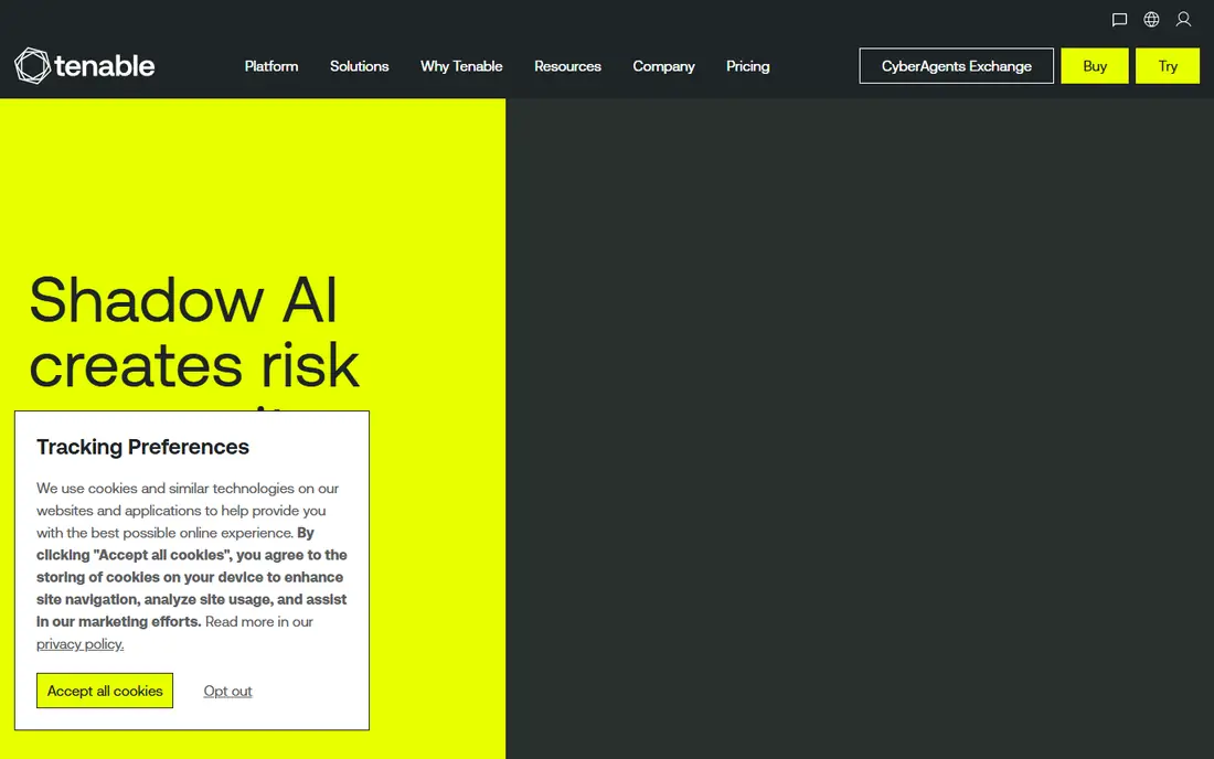 Tenable Nessus homepage