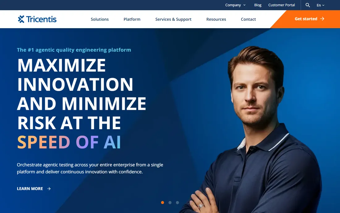 Tricentis Tosca homepage