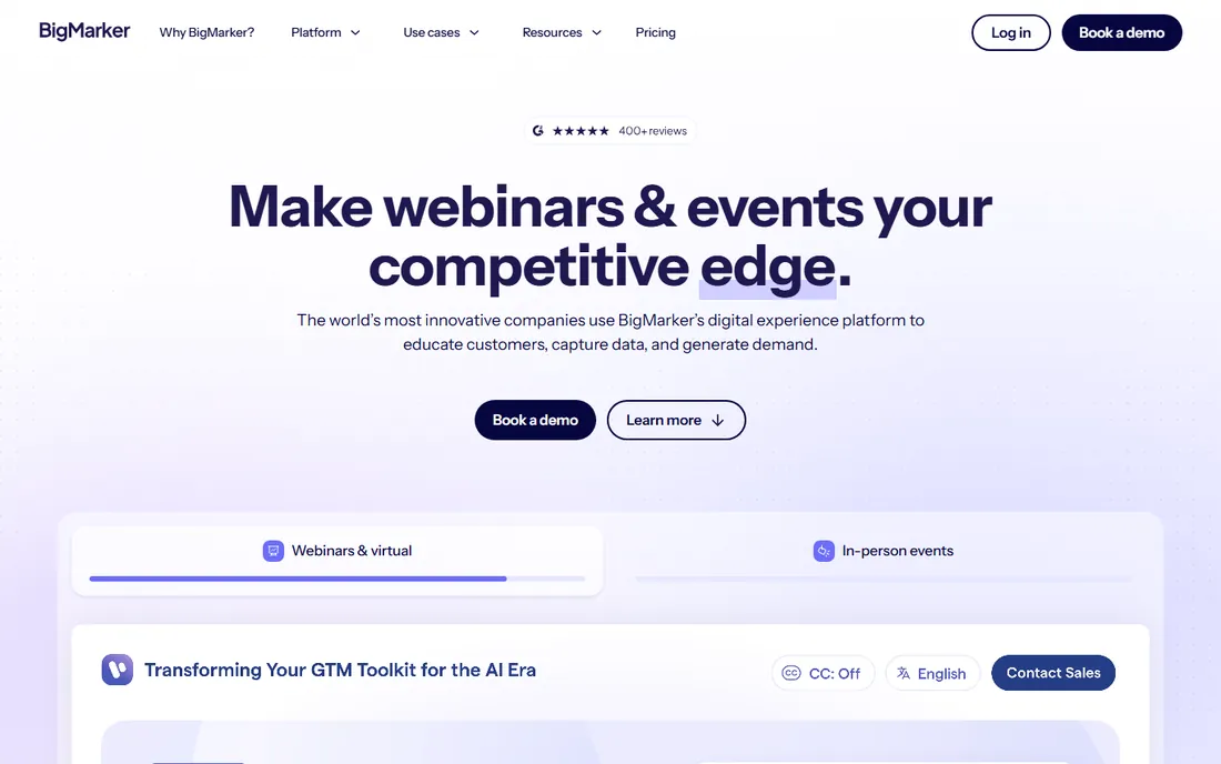 BigMarker homepage