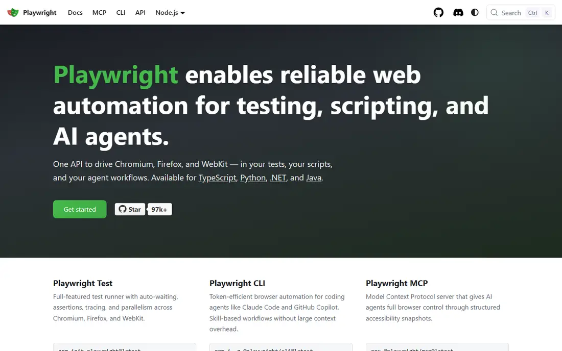 Playwright homepage