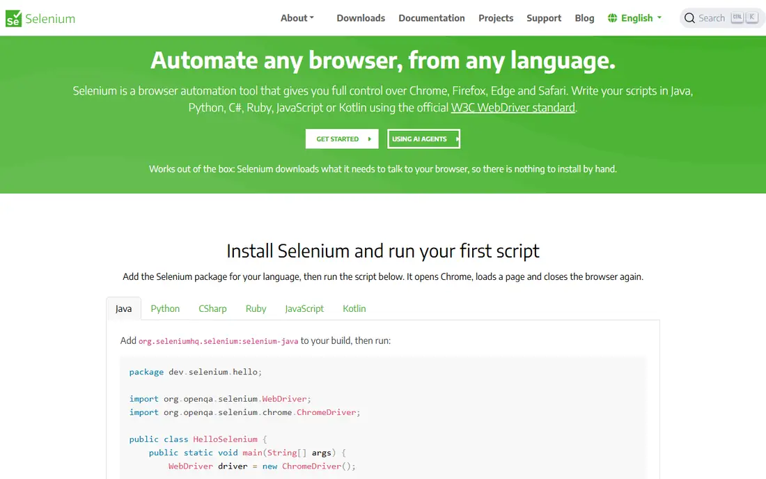 Selenium homepage