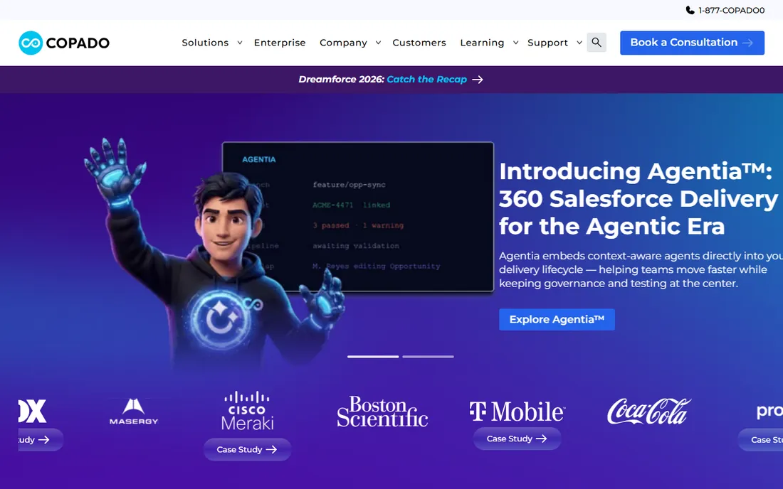 Copado Robotic Testing homepage