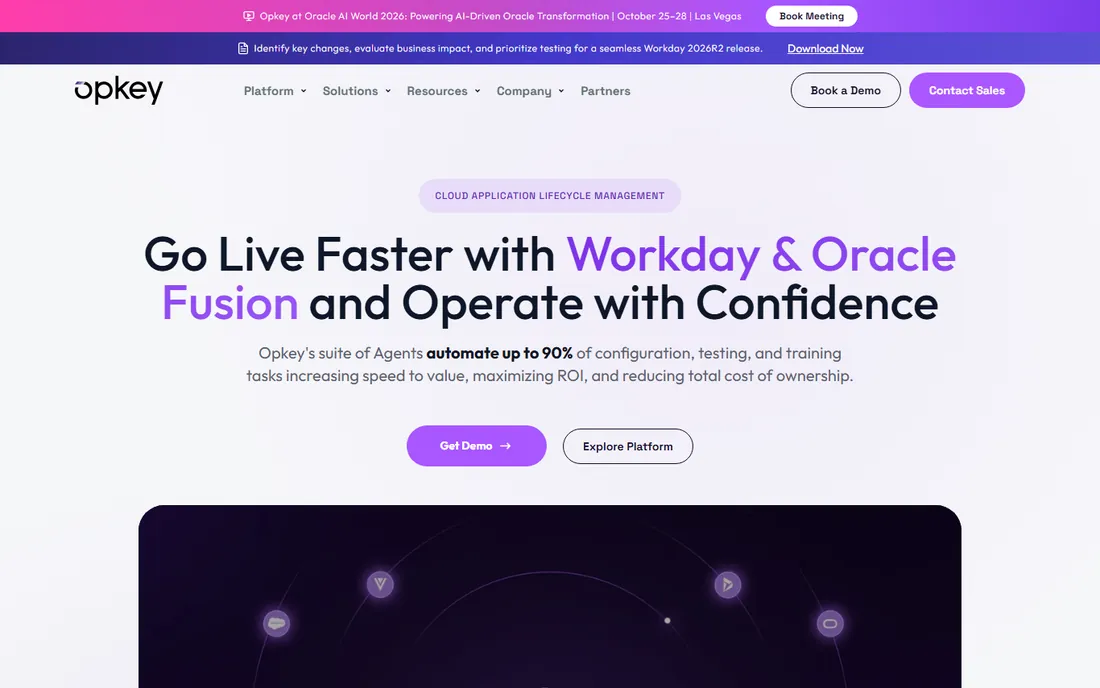 Opkey homepage