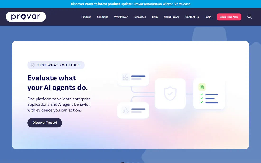 Provar homepage