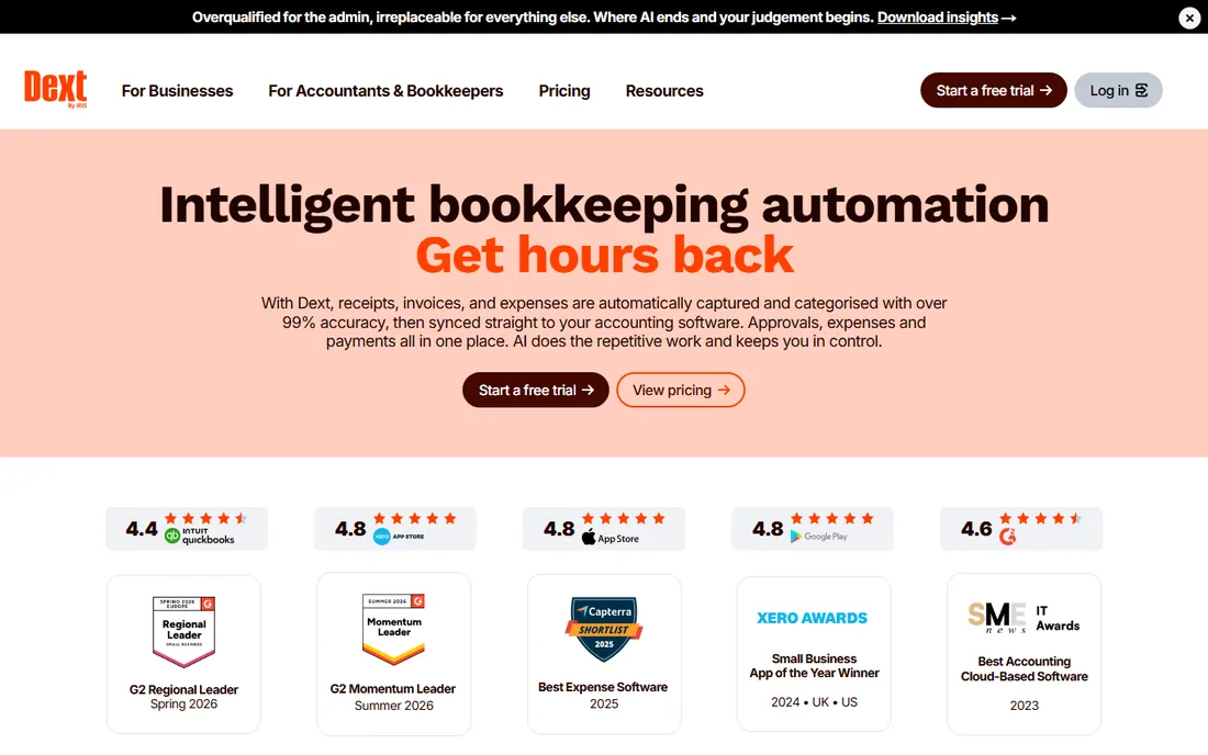 Dext homepage