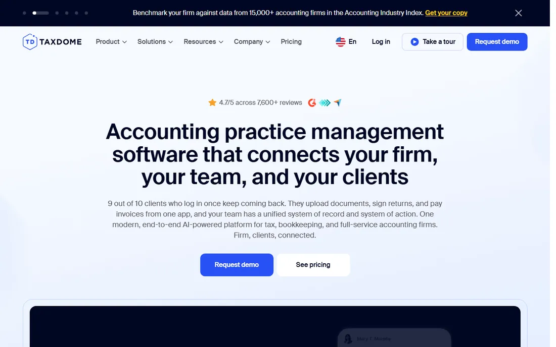 TaxDome homepage