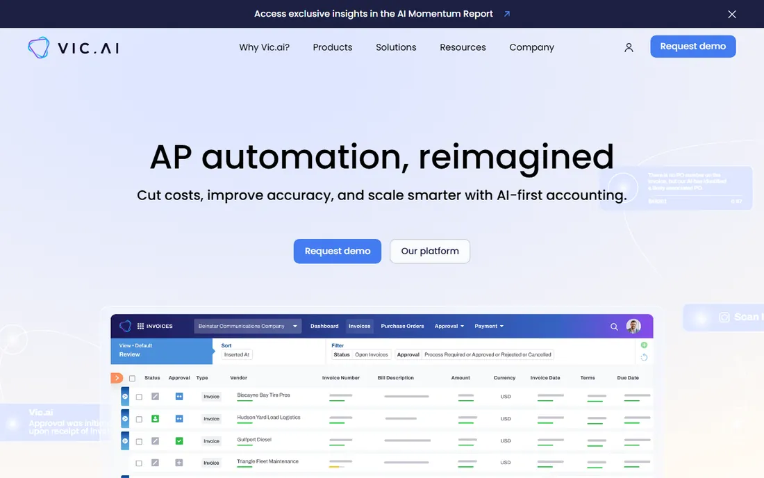 Vic.ai homepage