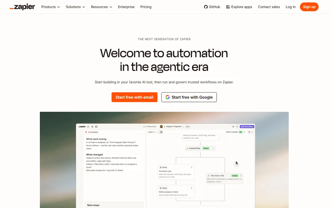 Zapier homepage