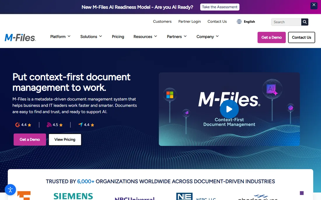 M-Files homepage