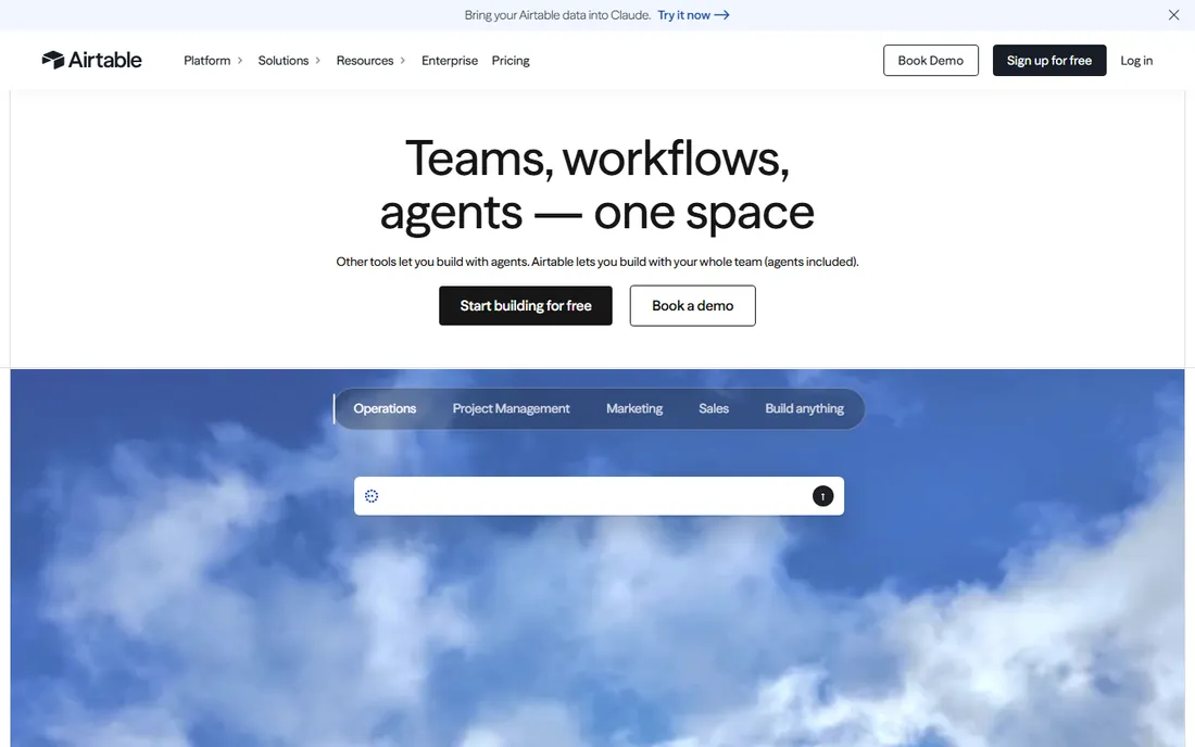 Airtable homepage