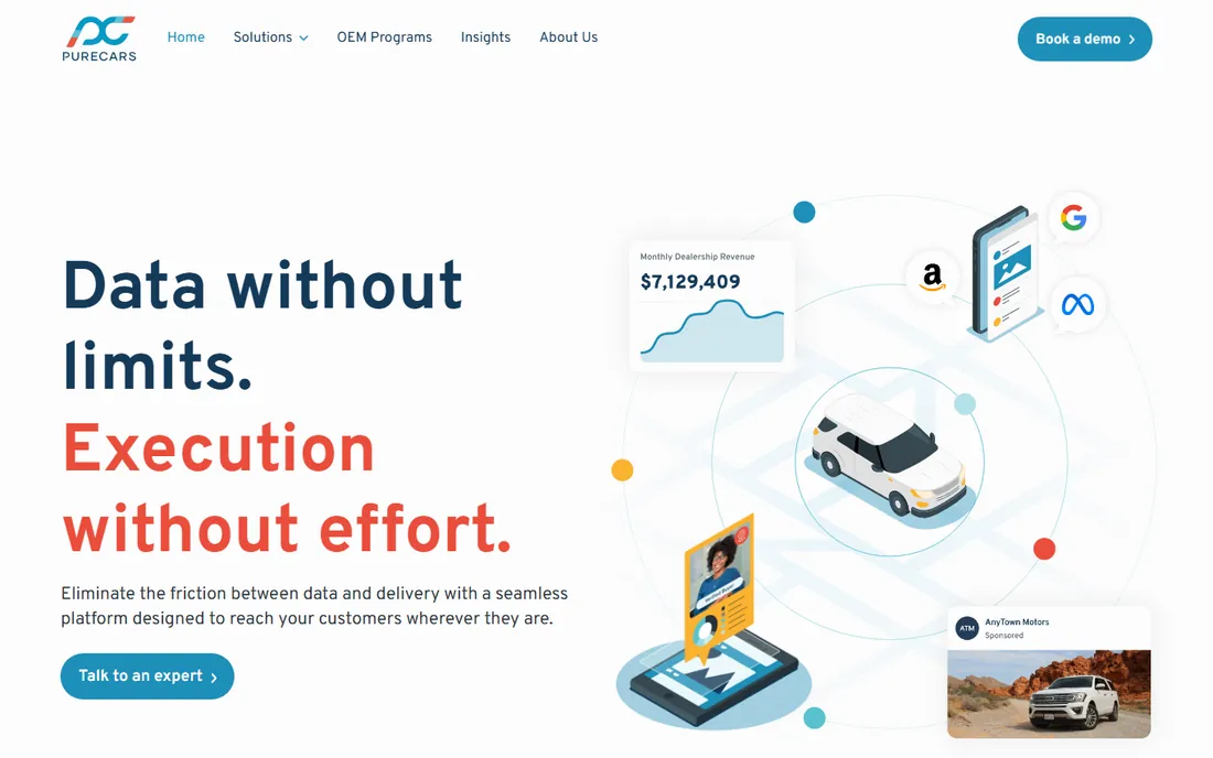 PureCars homepage