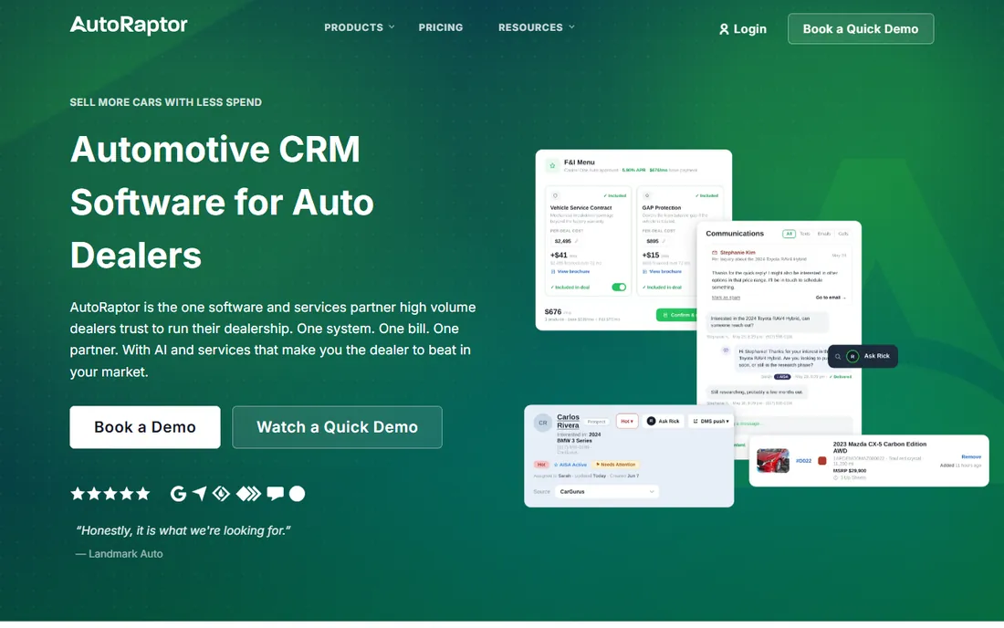 AutoRaptor homepage