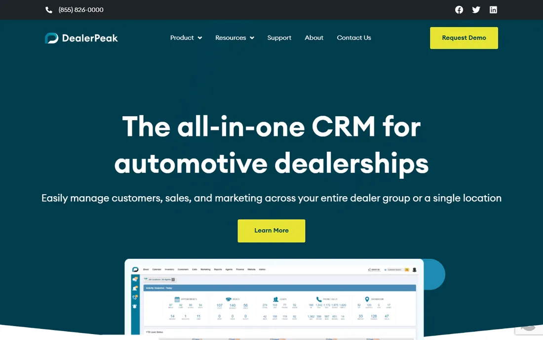 DealerPeak homepage