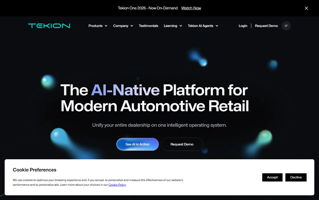 Tekion homepage