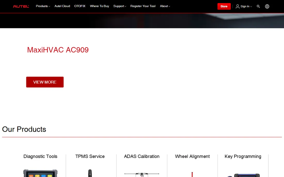 Autel homepage