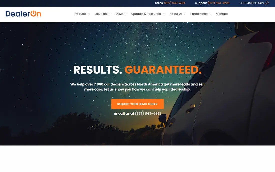 DealerOn homepage