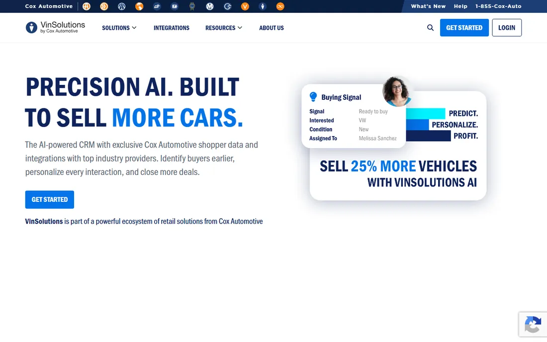 VIN Solutions homepage