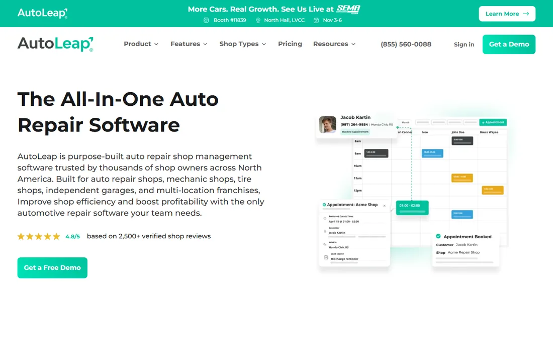AutoLeap homepage