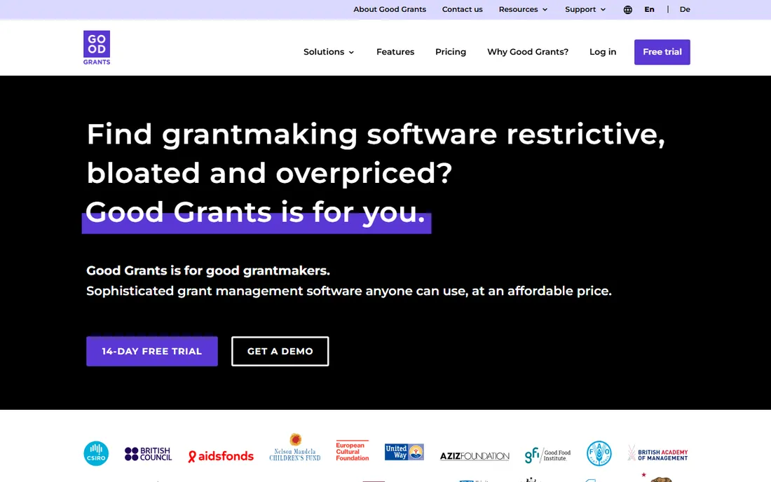 Good Grants homepage