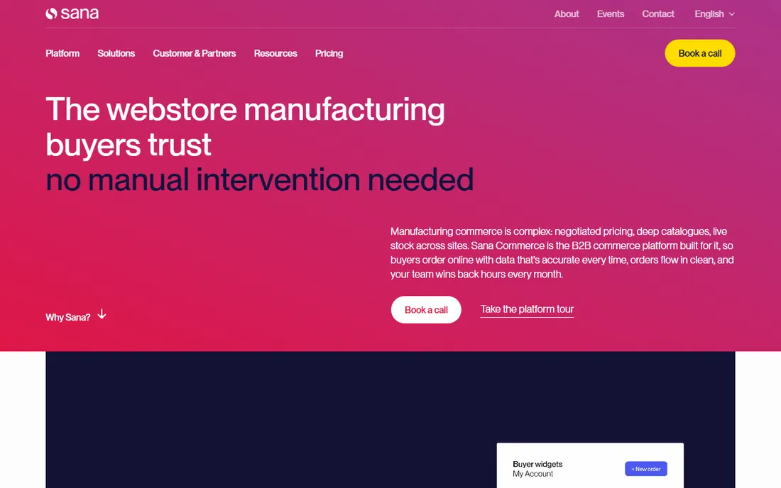 Sana Commerce homepage