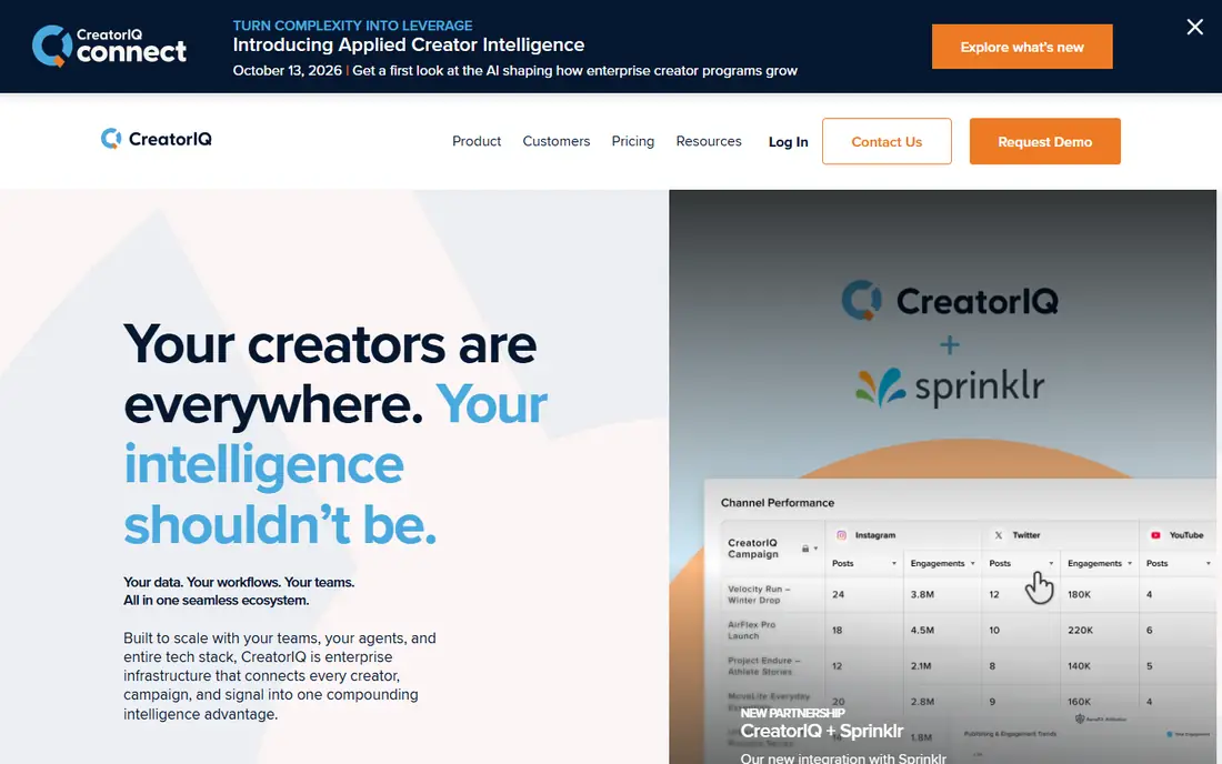 CreatorIQ homepage