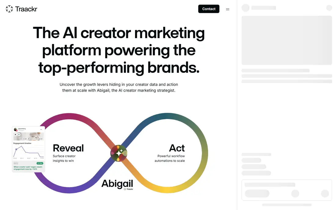 Traackr homepage