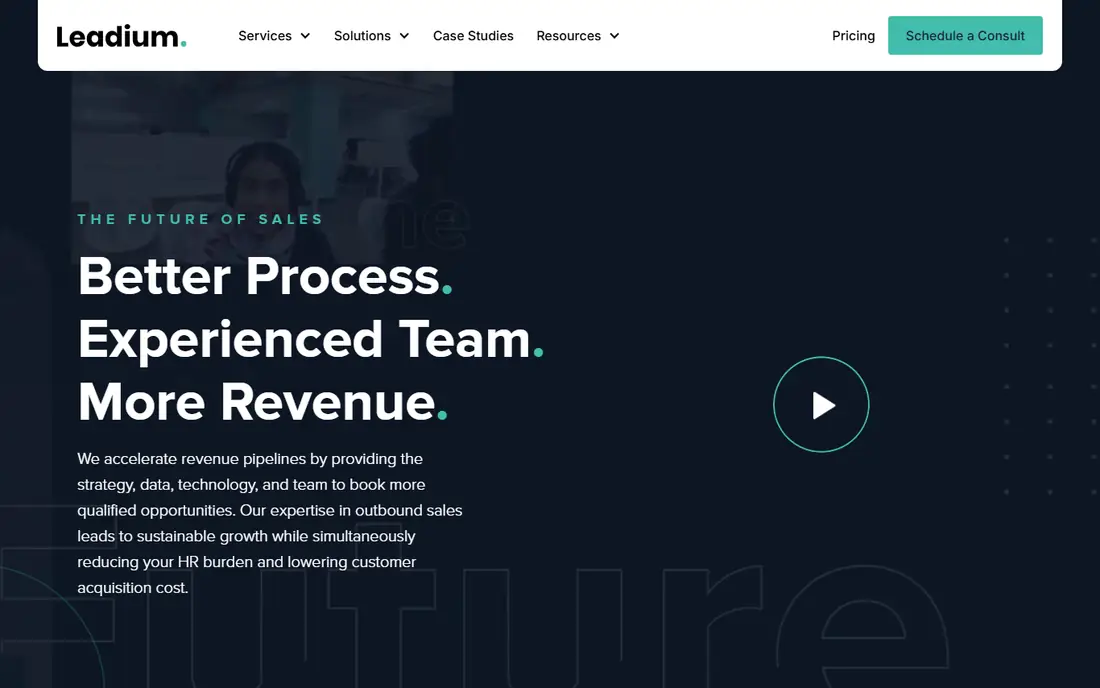 Leadium homepage