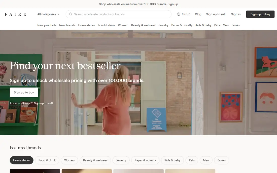 Faire homepage
